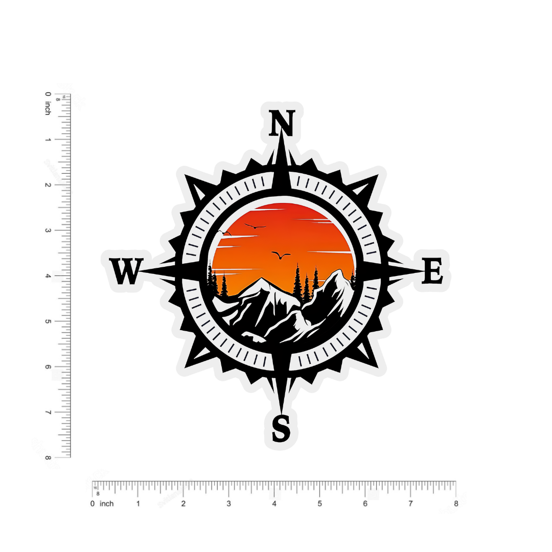 Mountain Compass bumper Sticker