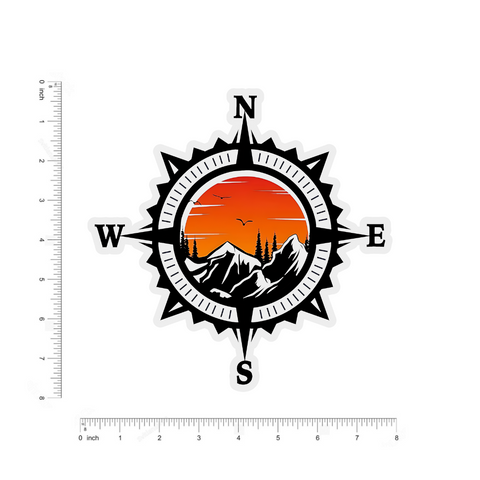 Mountain Compass bumper Sticker