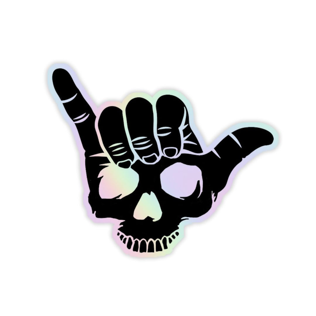 chill hand Skeleton Holographic Sticker