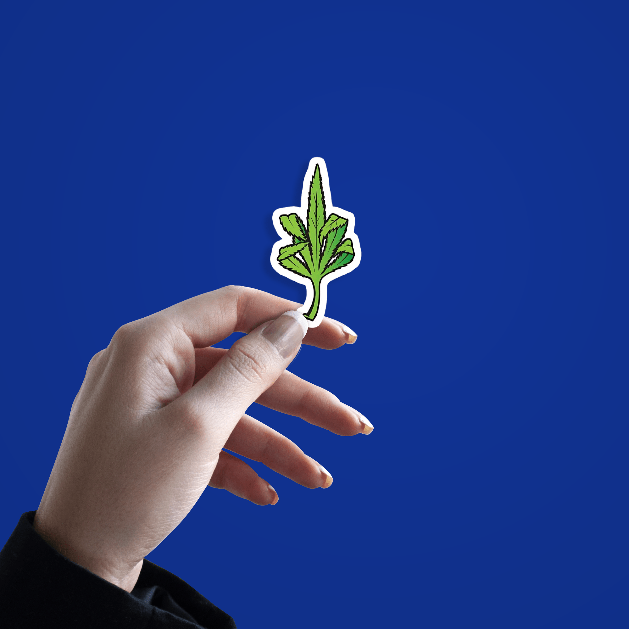 Weed Middle Finger Sticker