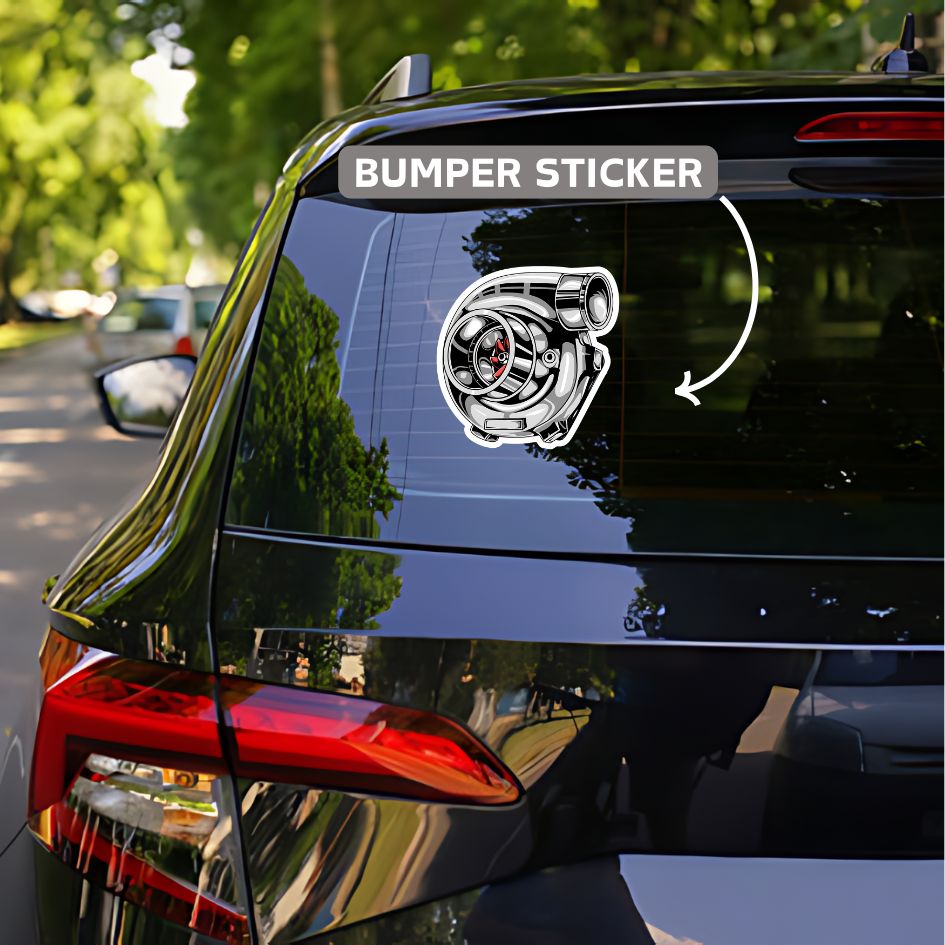 car exhaust bumper sticker