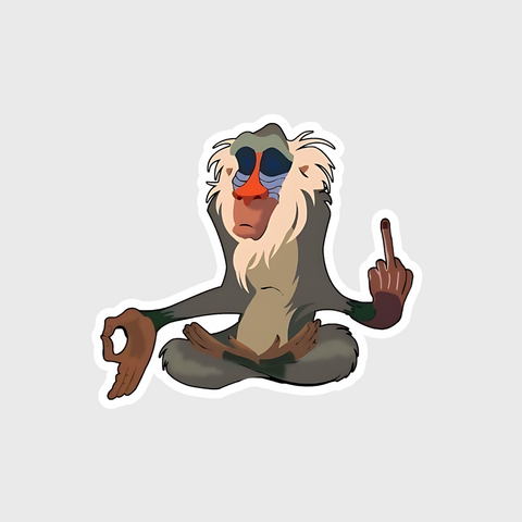 savage monkey doing yoga sticker