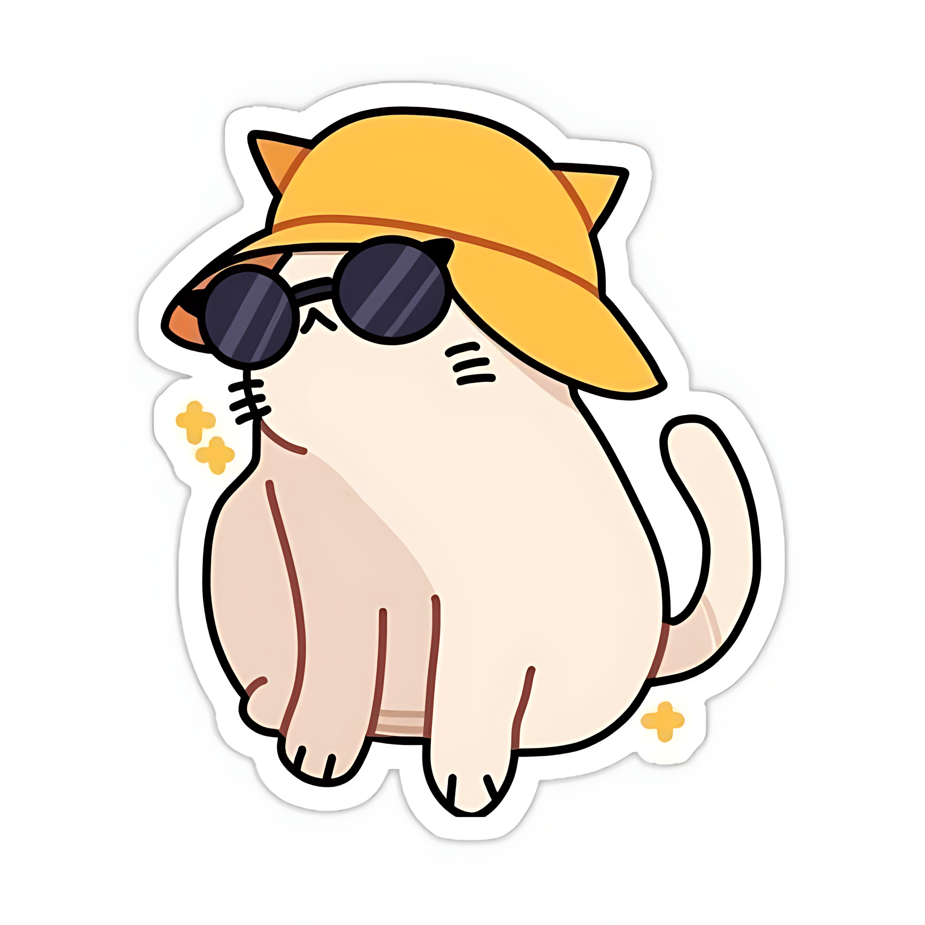 Cute Cat with hat Sticker