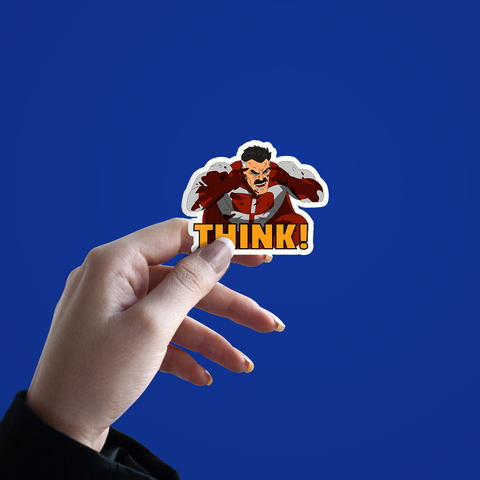 Omni man think mark sticker