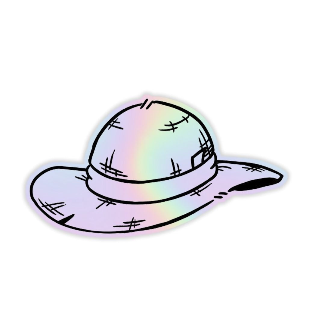 Luffy Hat Holographic Sticker