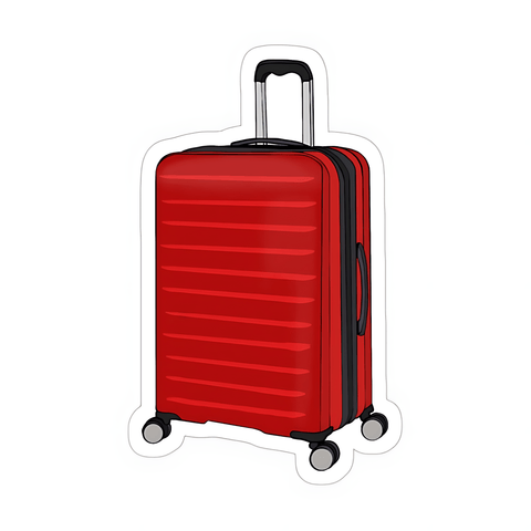 Red Suitcase Sticker