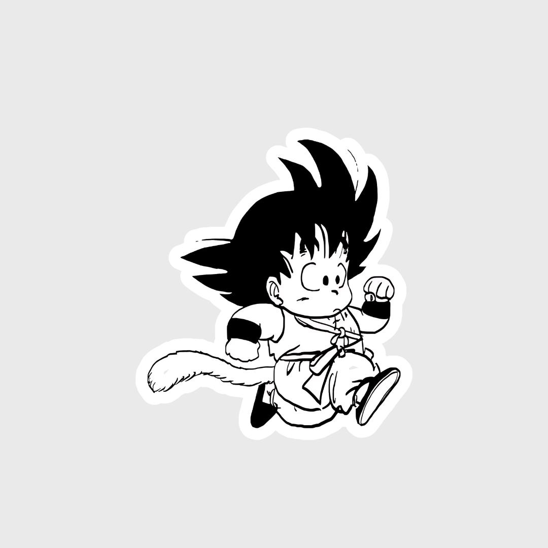 kid goku running sticker