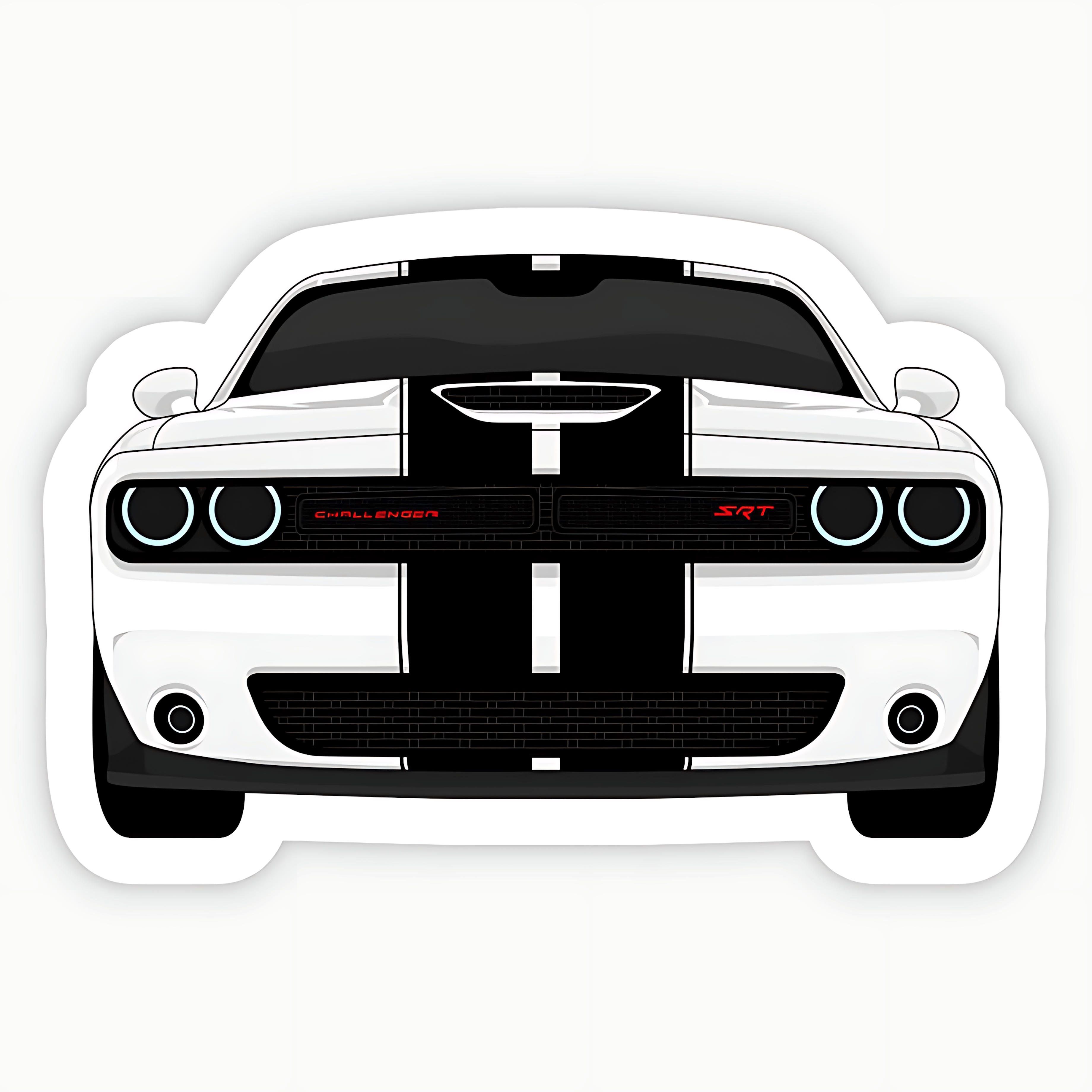 Dodge Challenger White Car Sticker