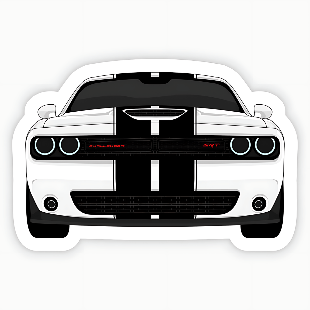 Dodge Challenger White Car Sticker