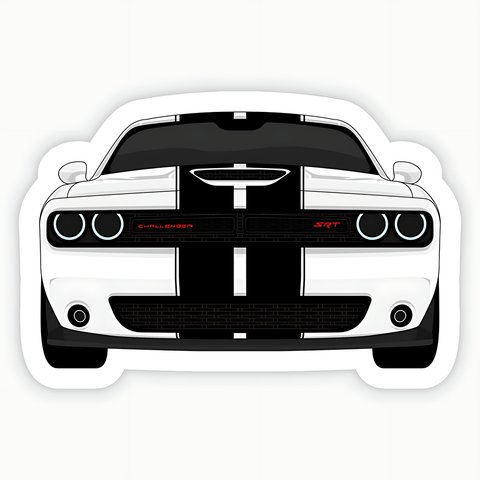 Dodge Challenger White Car Sticker