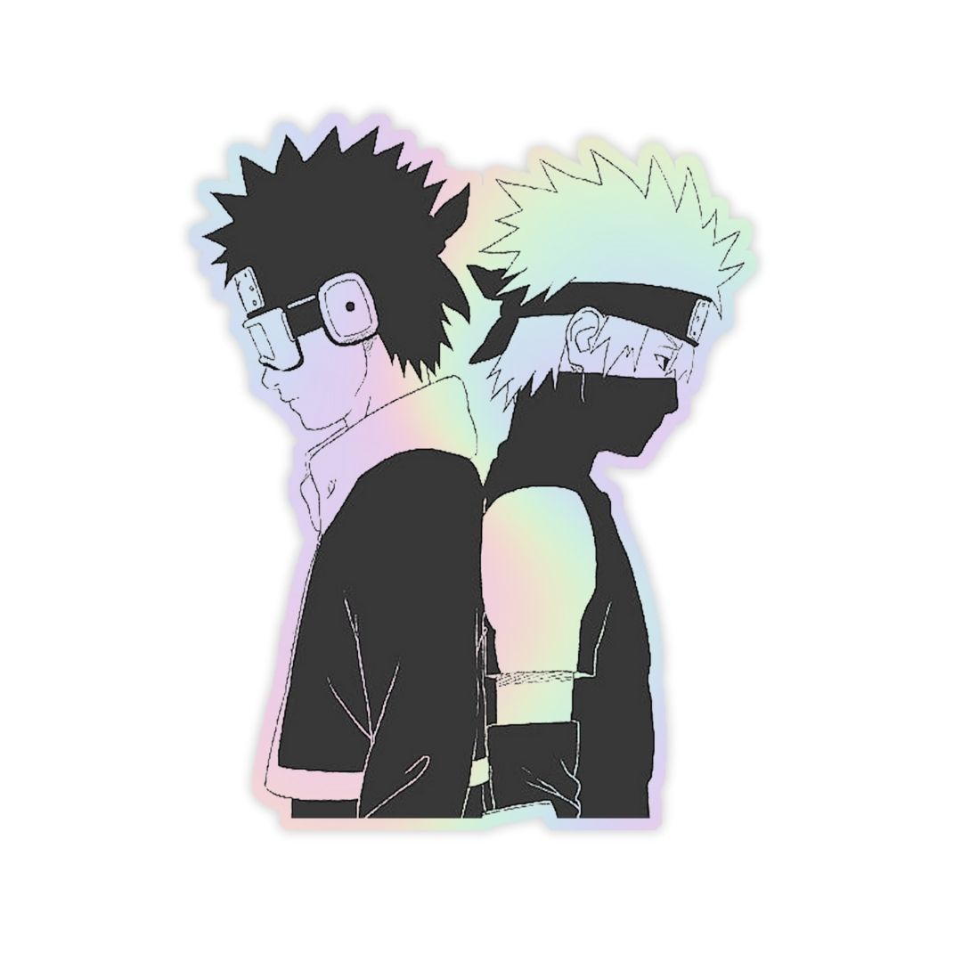 Kakashi & Obito v2 Holographic Sticker