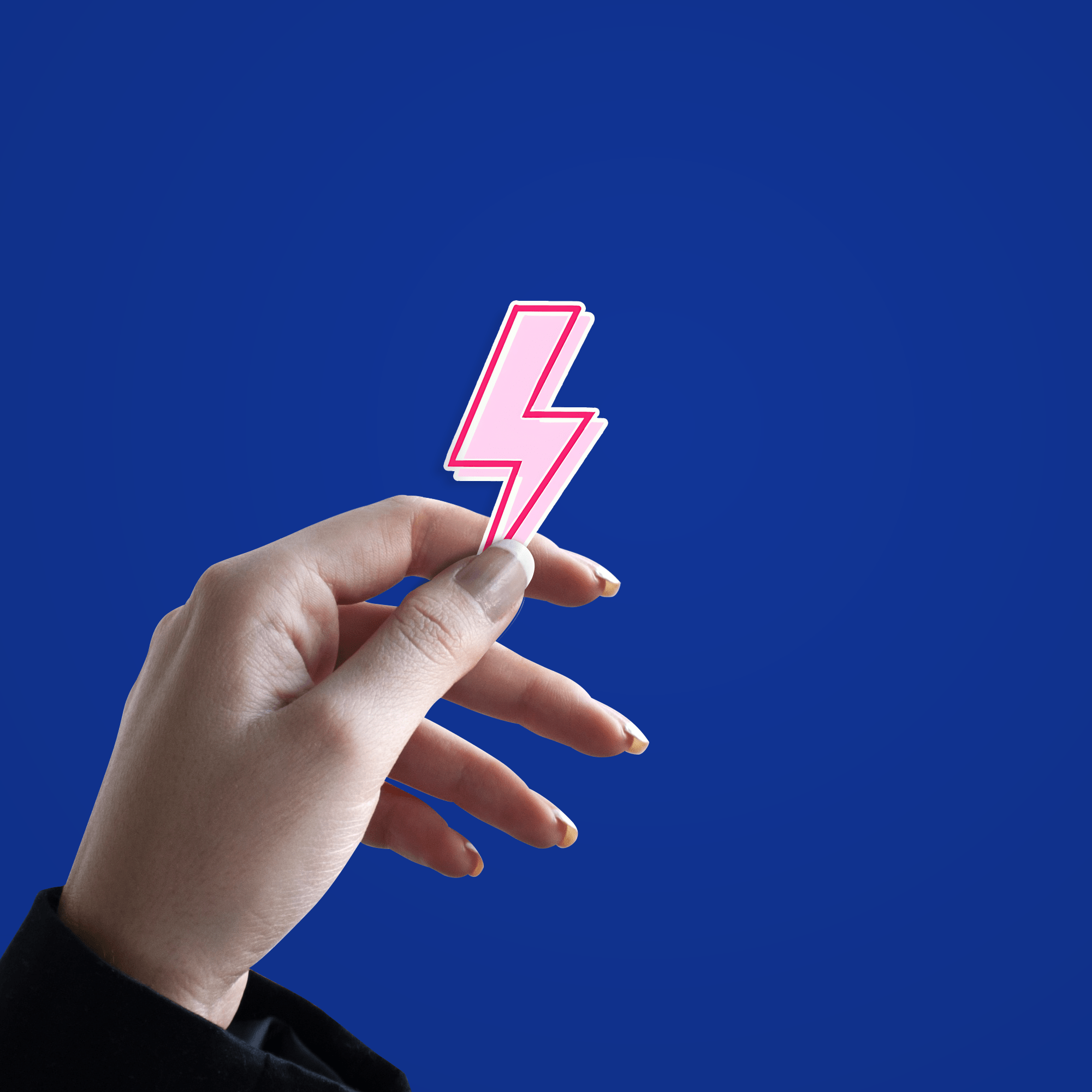 Pink Lighting Bolt Sticker