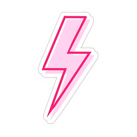 Pink Lighting Bolt Sticker