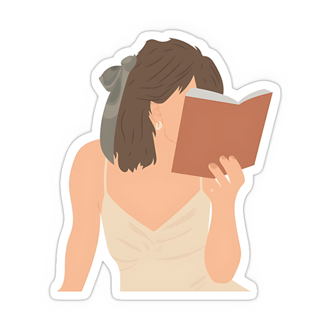 Girl reading book Sticker