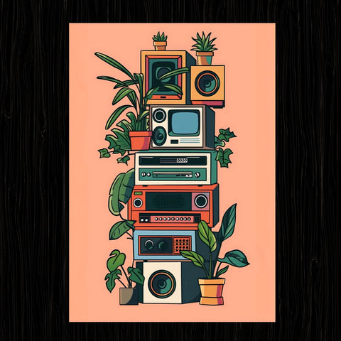 Aesthetic radio vintage vibe poster