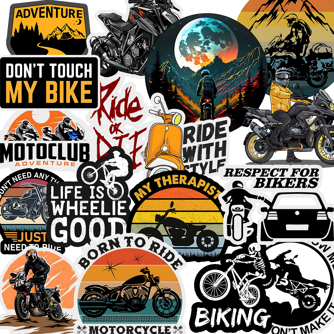 Biker Sticker Pack (15 stickers)