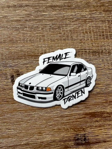 Bmw E36 Sedan Female Driven Sticker