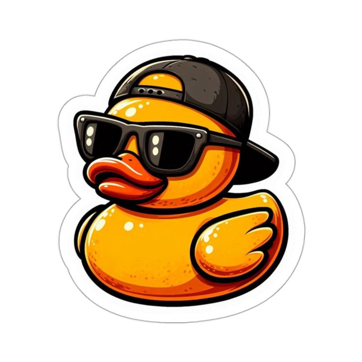 Cool duck with hat Sticker