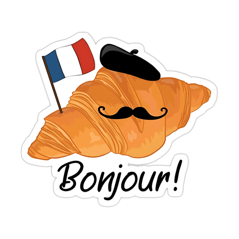 Bonjour Croissant Sticker