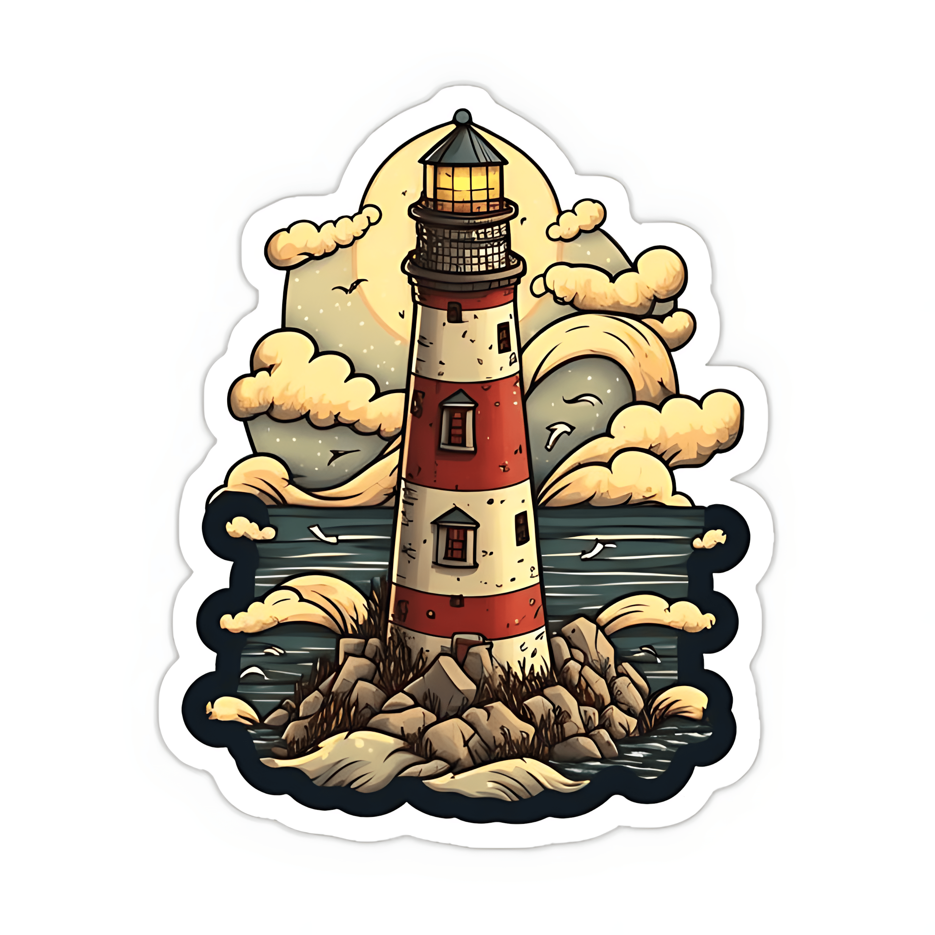 Cute Light House Sticker