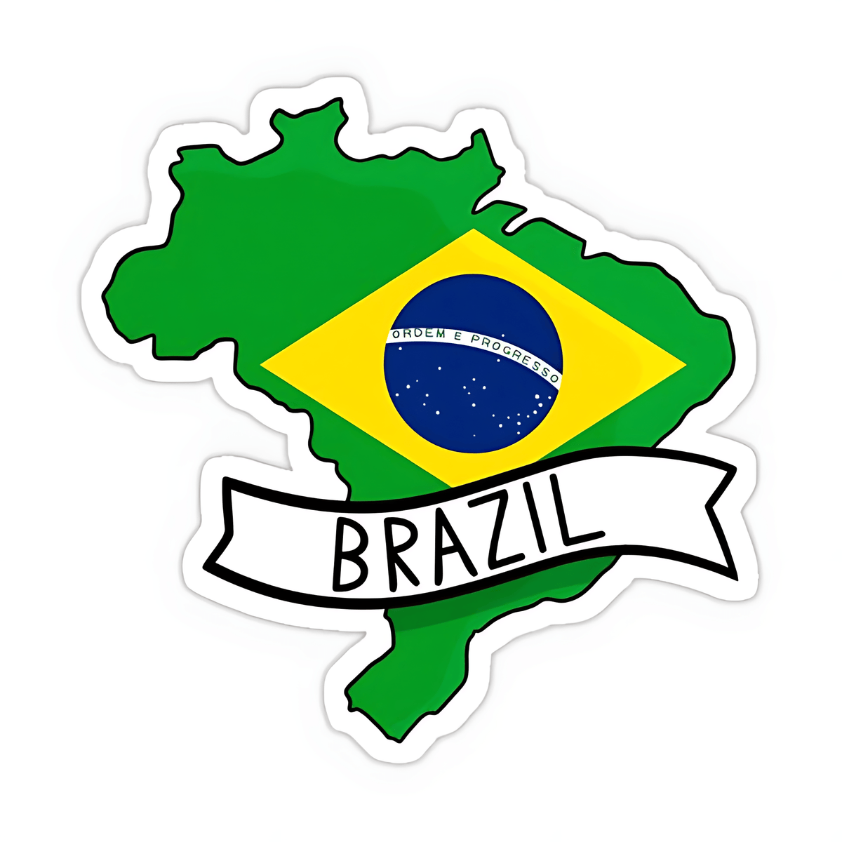 Brazil Map Sticker