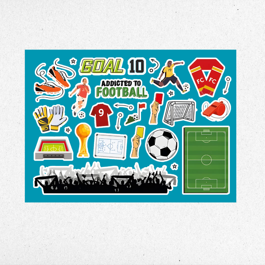 football mini sticker sheet 1x