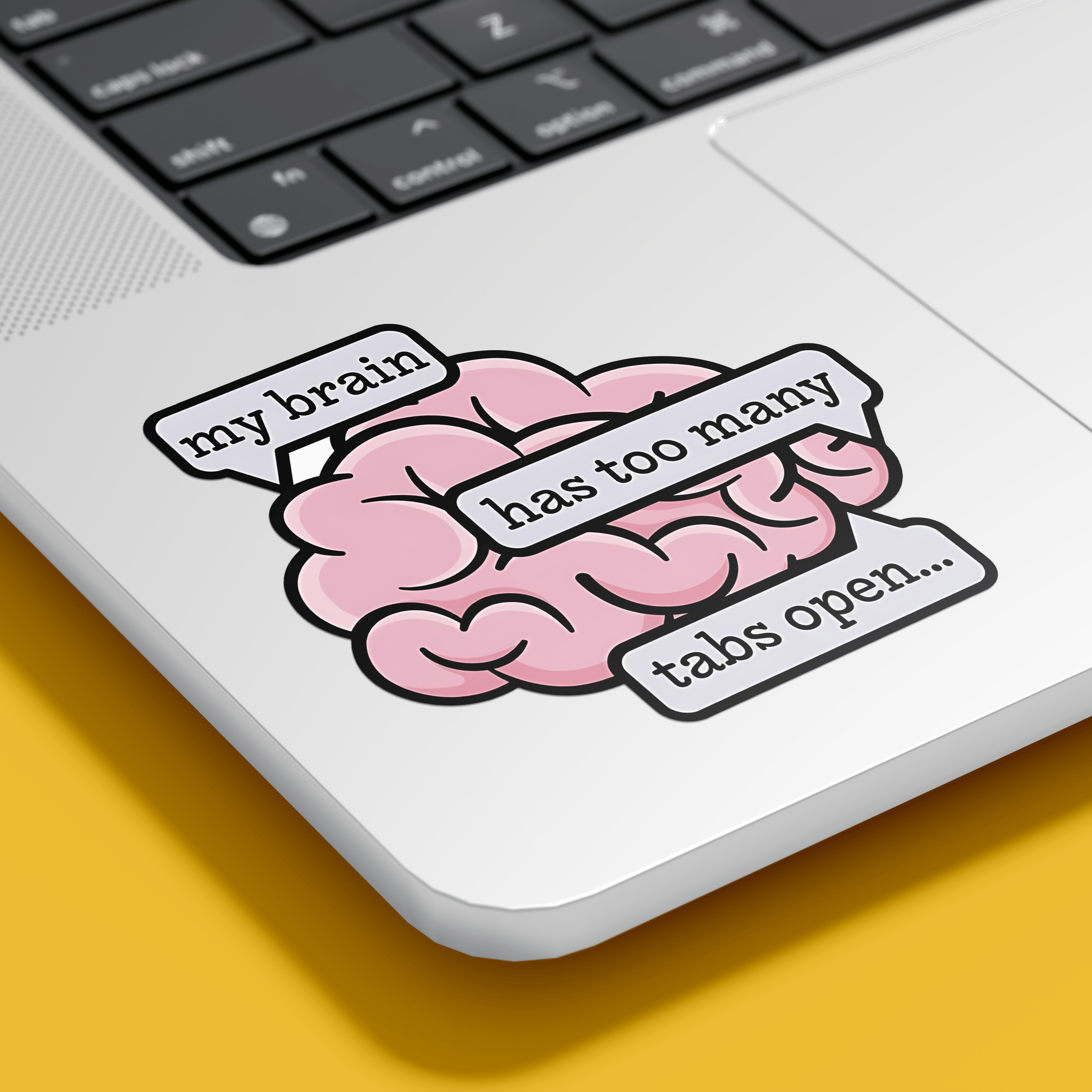 Pink Brain Sticker