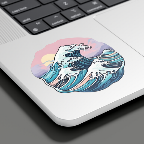 Ocean Waves Round Sticker