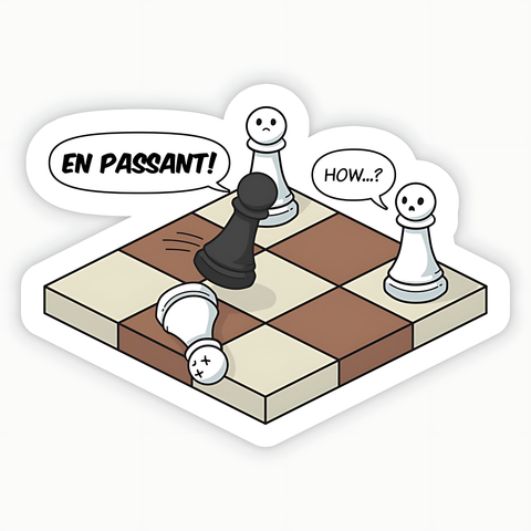 Funny En Passant Chess Comic Sticker