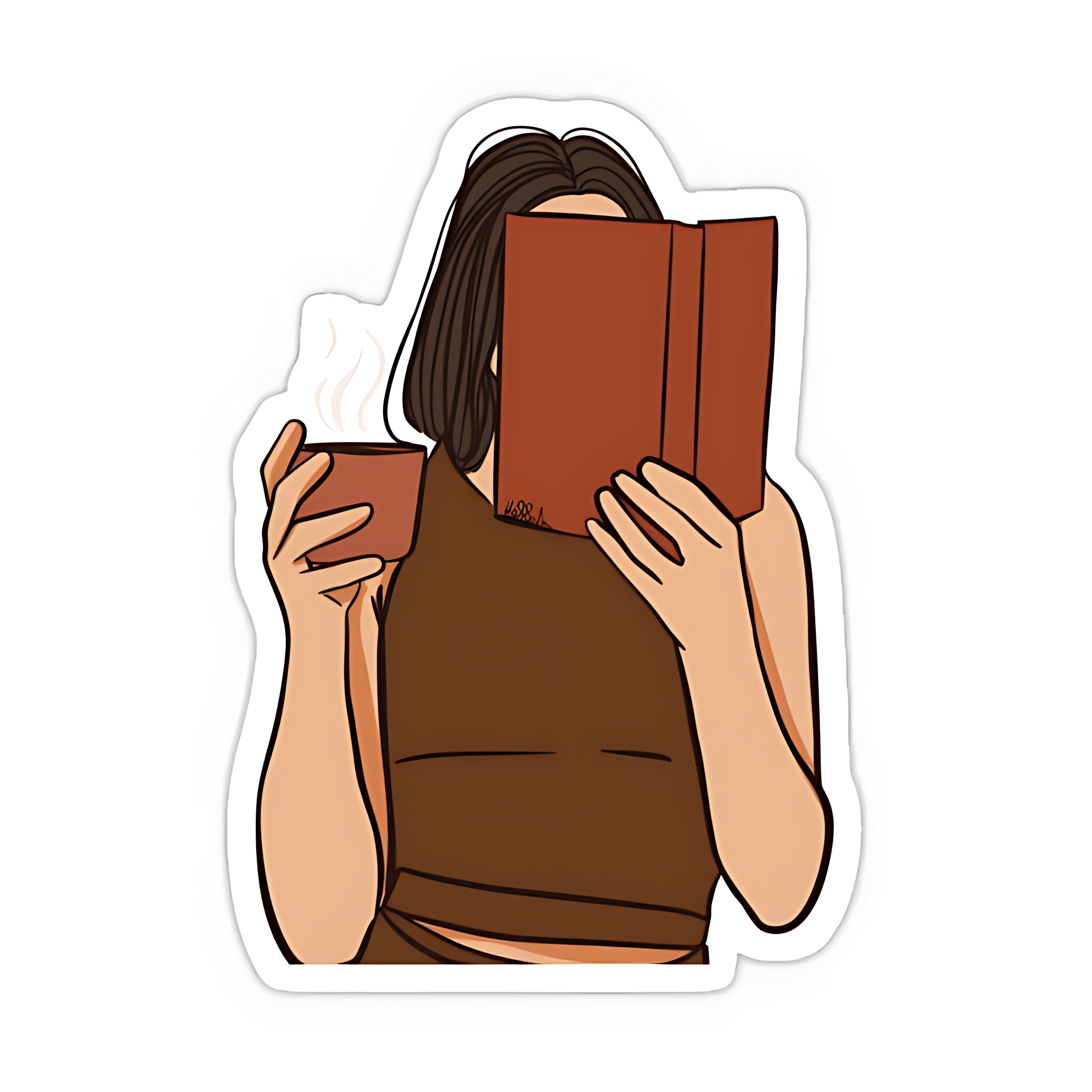 Book reading girl Sticker