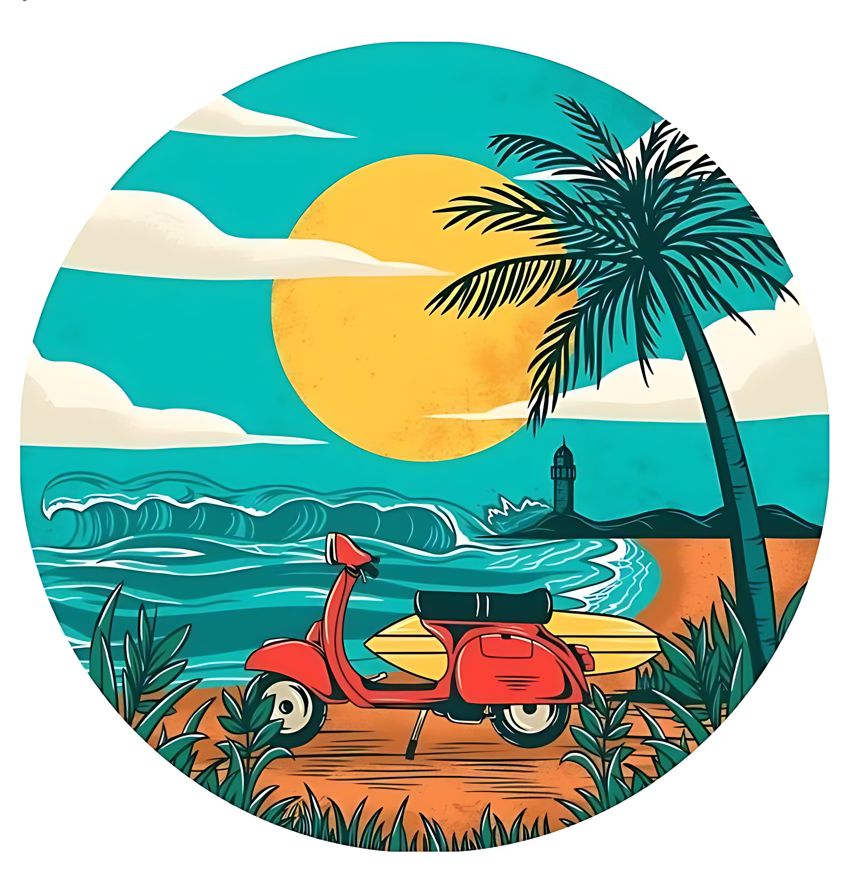 Vintage Island Sticker