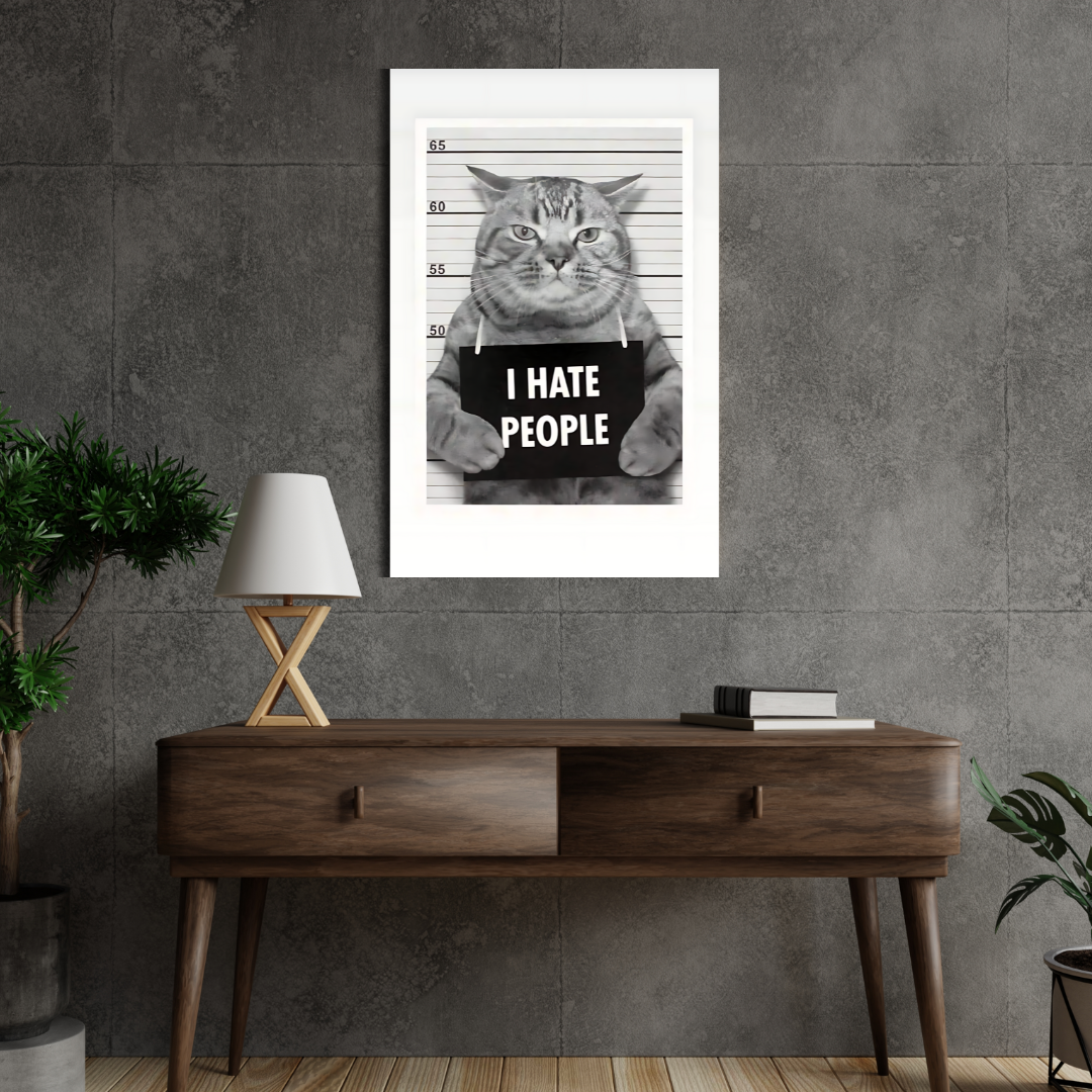 I hate people cat poster