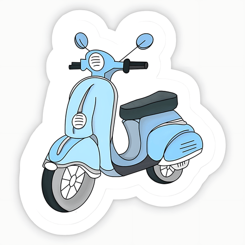 Classic blue Vespa scooter Sticker