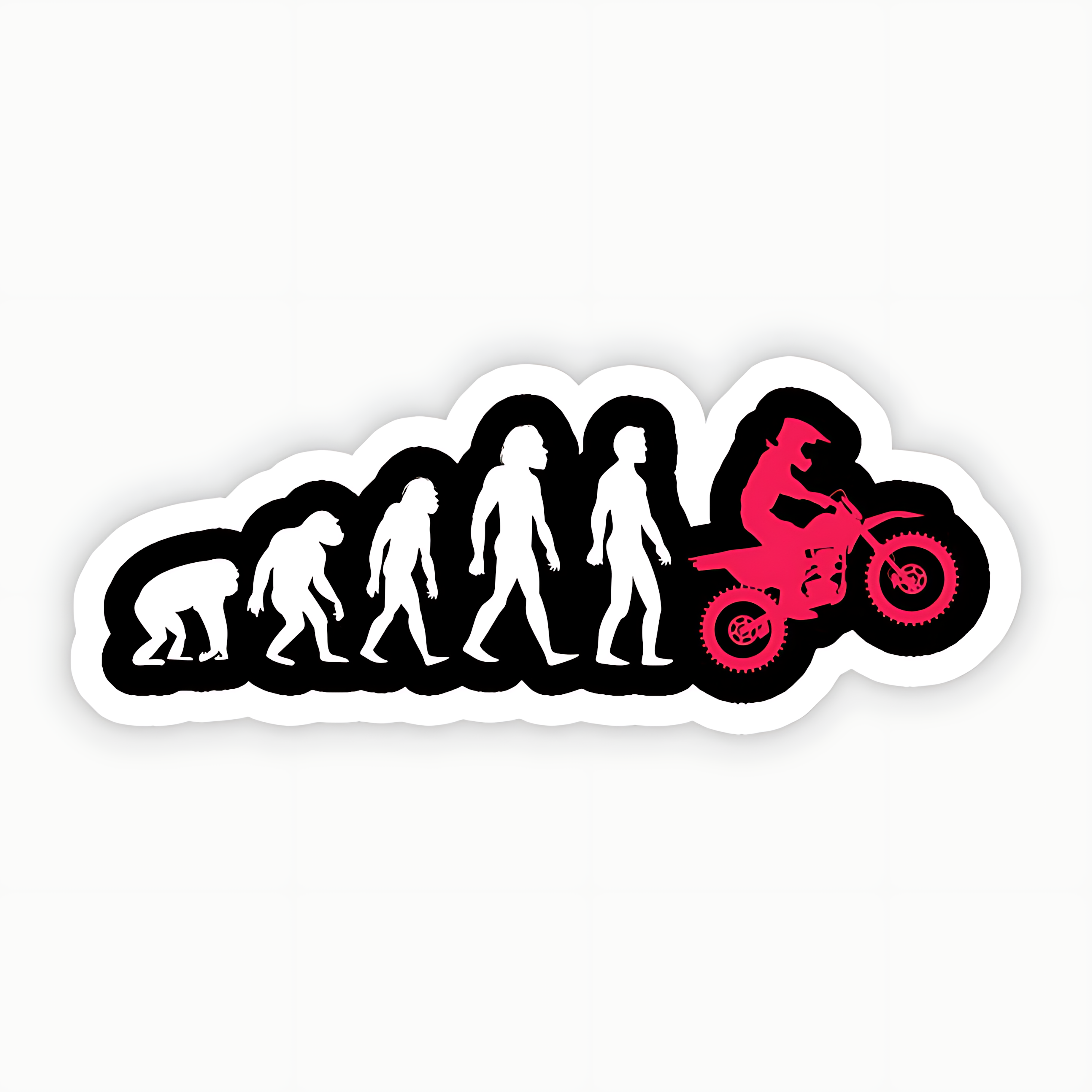 Motorcycle Evolution Biker Sticker