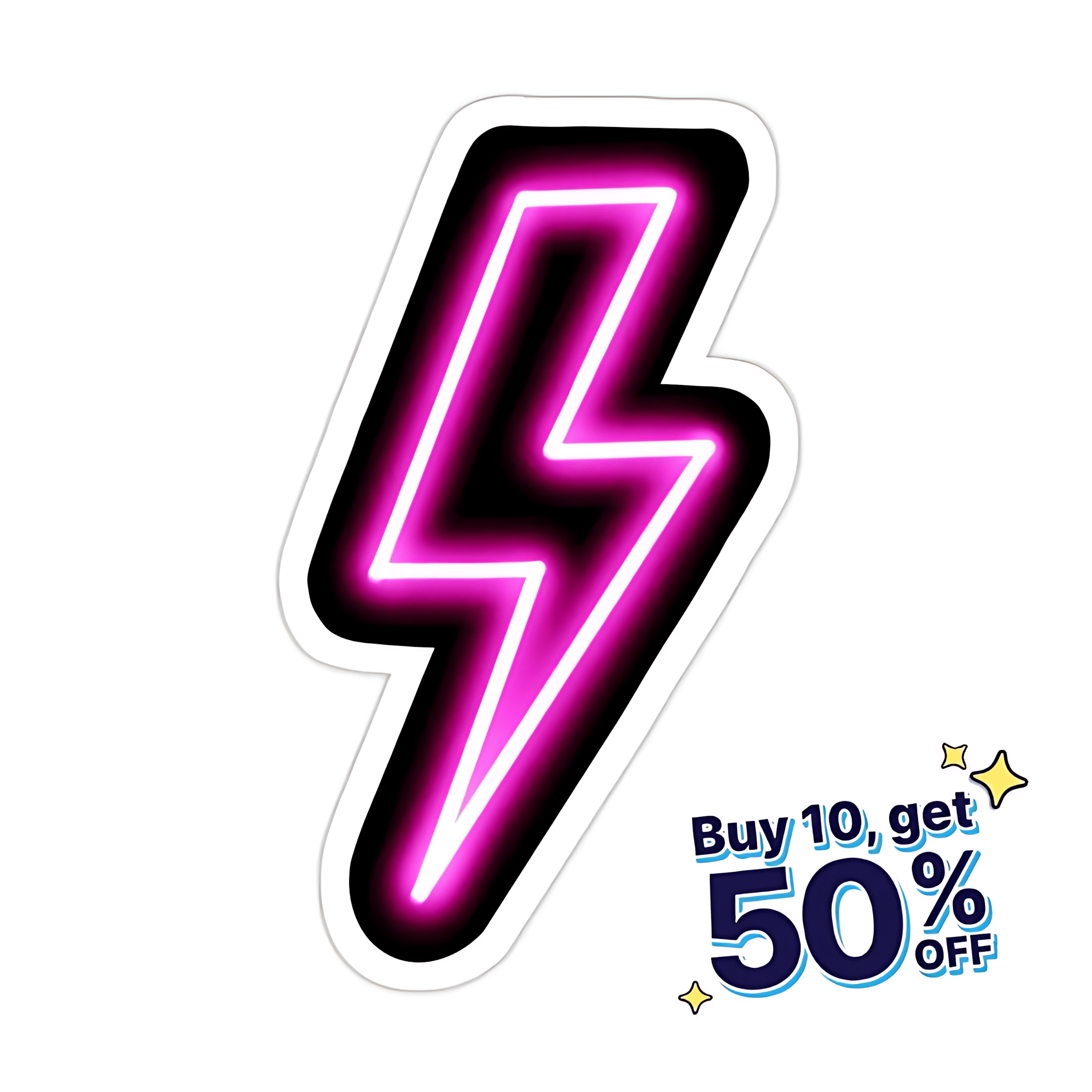 Neon Lighning Bolt Sticker