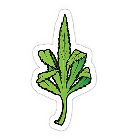 Weed Middle Finger Sticker