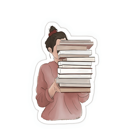 Gril with Book sticker