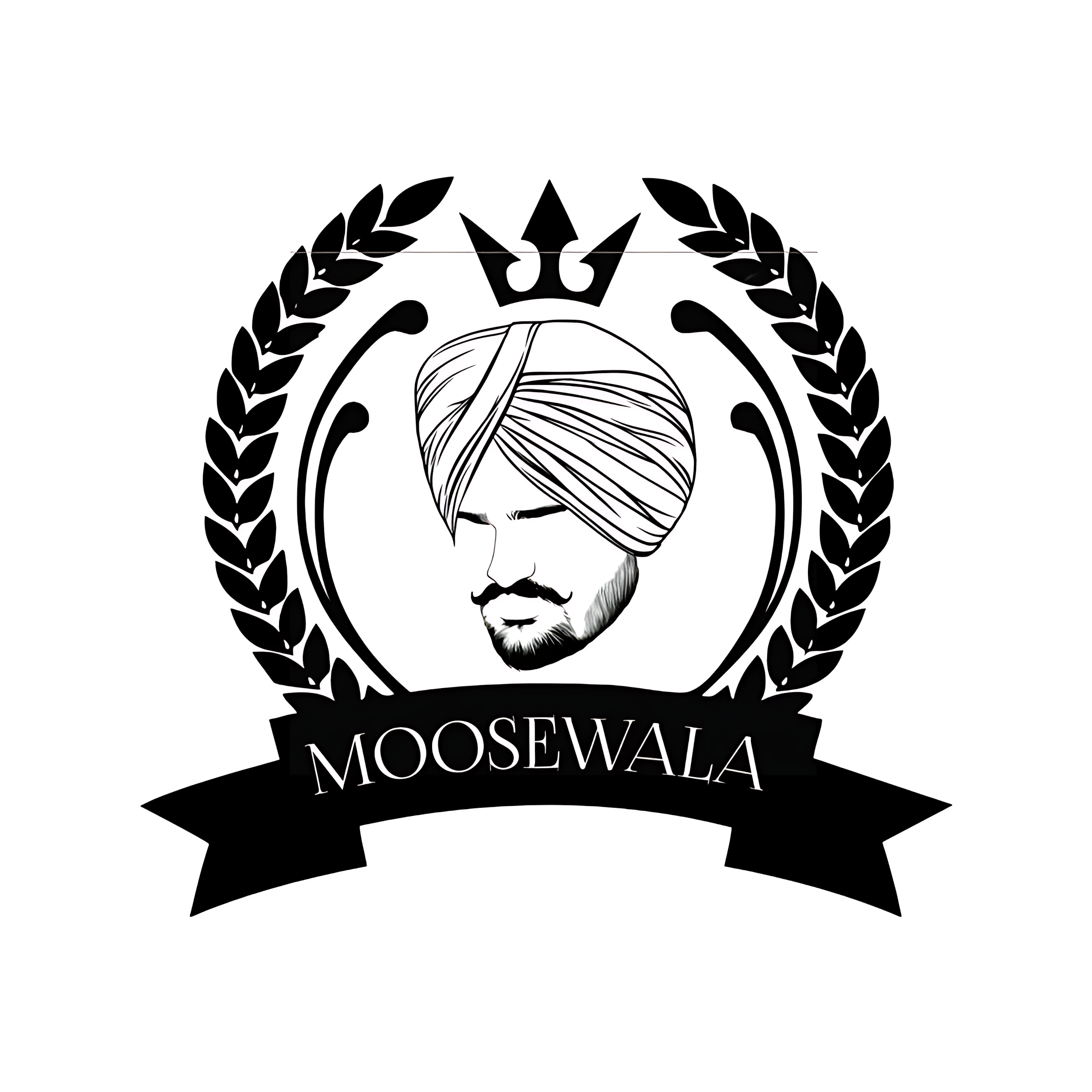 Moosewala With Crown sticker