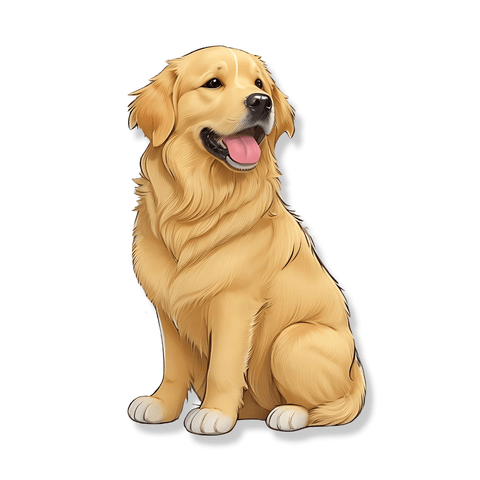 Happy Golden Retriever Sticker