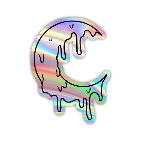 Melting Moon Holographic Sticker