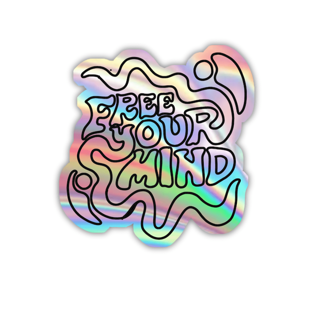 Free your Mind Holographic Sticker