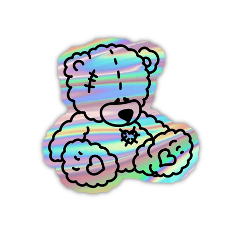 Aesthetic Bear Holographic Sticker