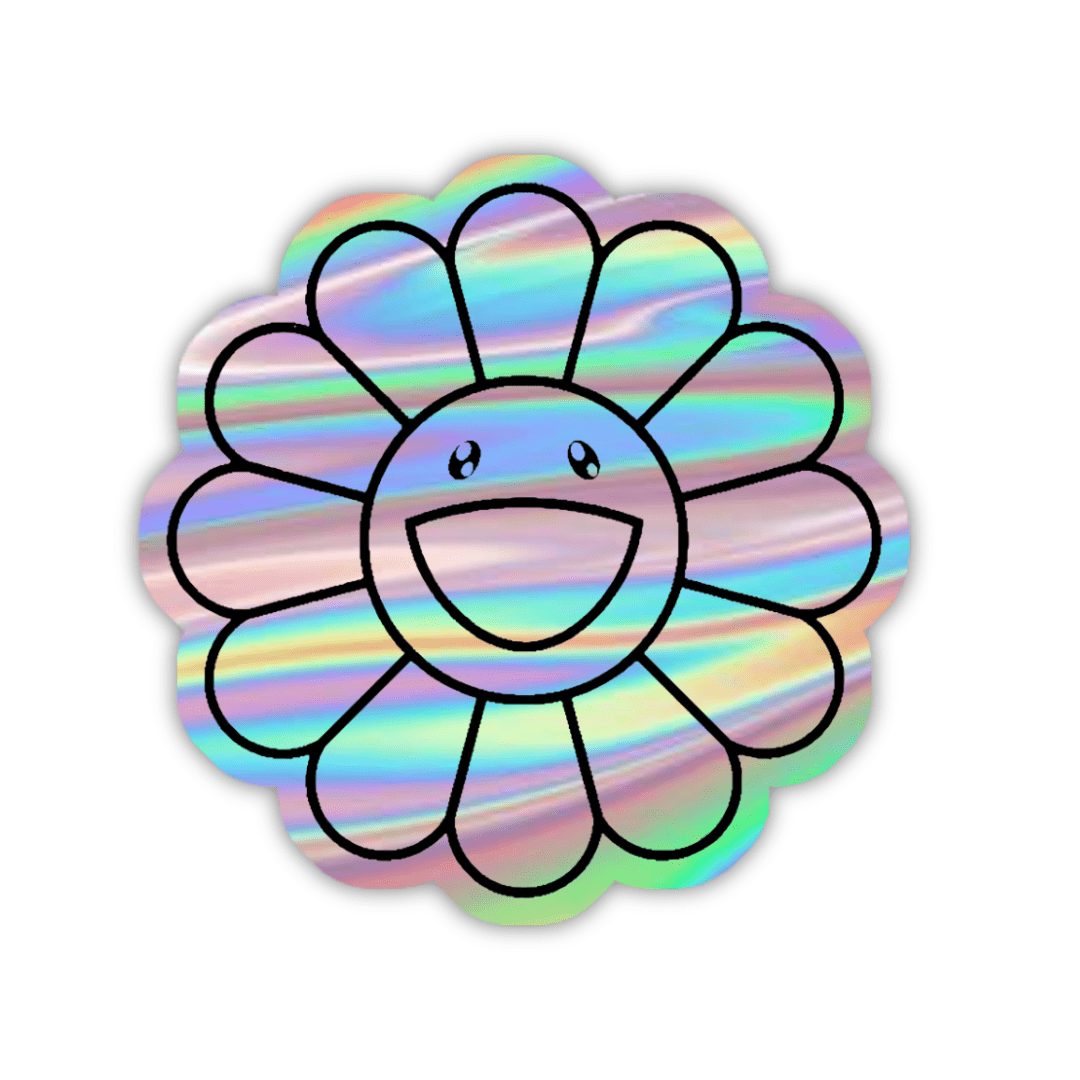 Happy Sunflower Holographic Sticker