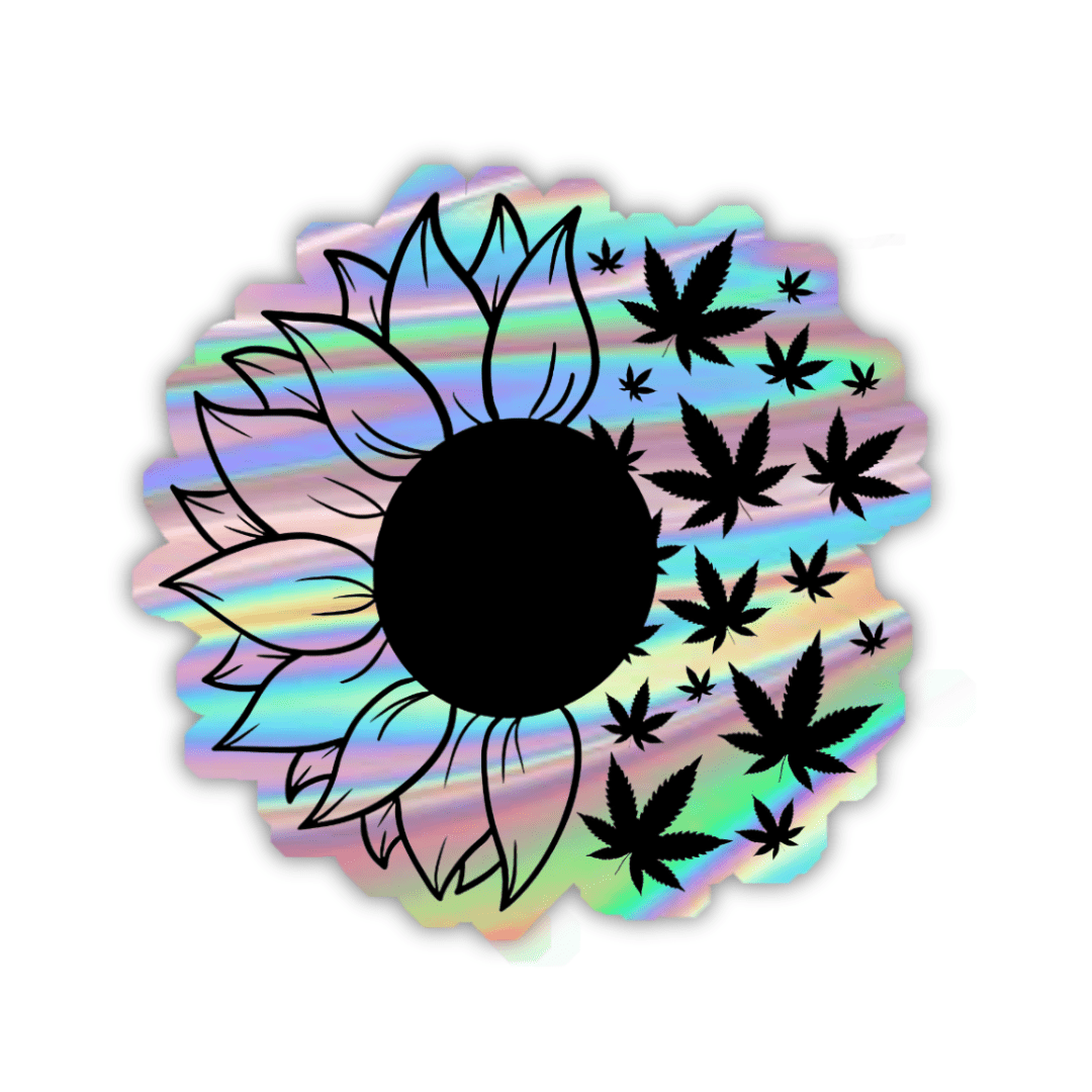 Sunflower Weed Holographic Sticker