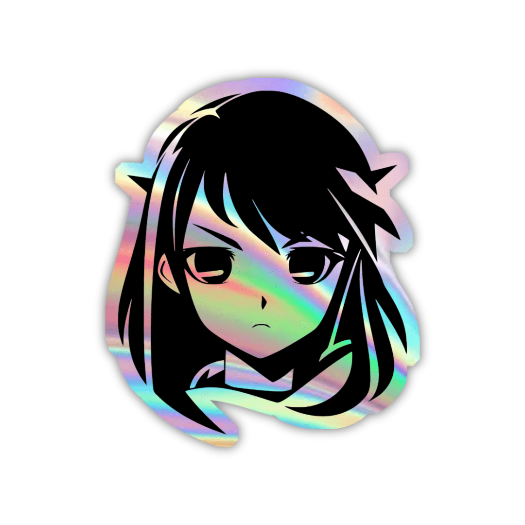 Japanese Anime Girl SVGs Holographic Sticker