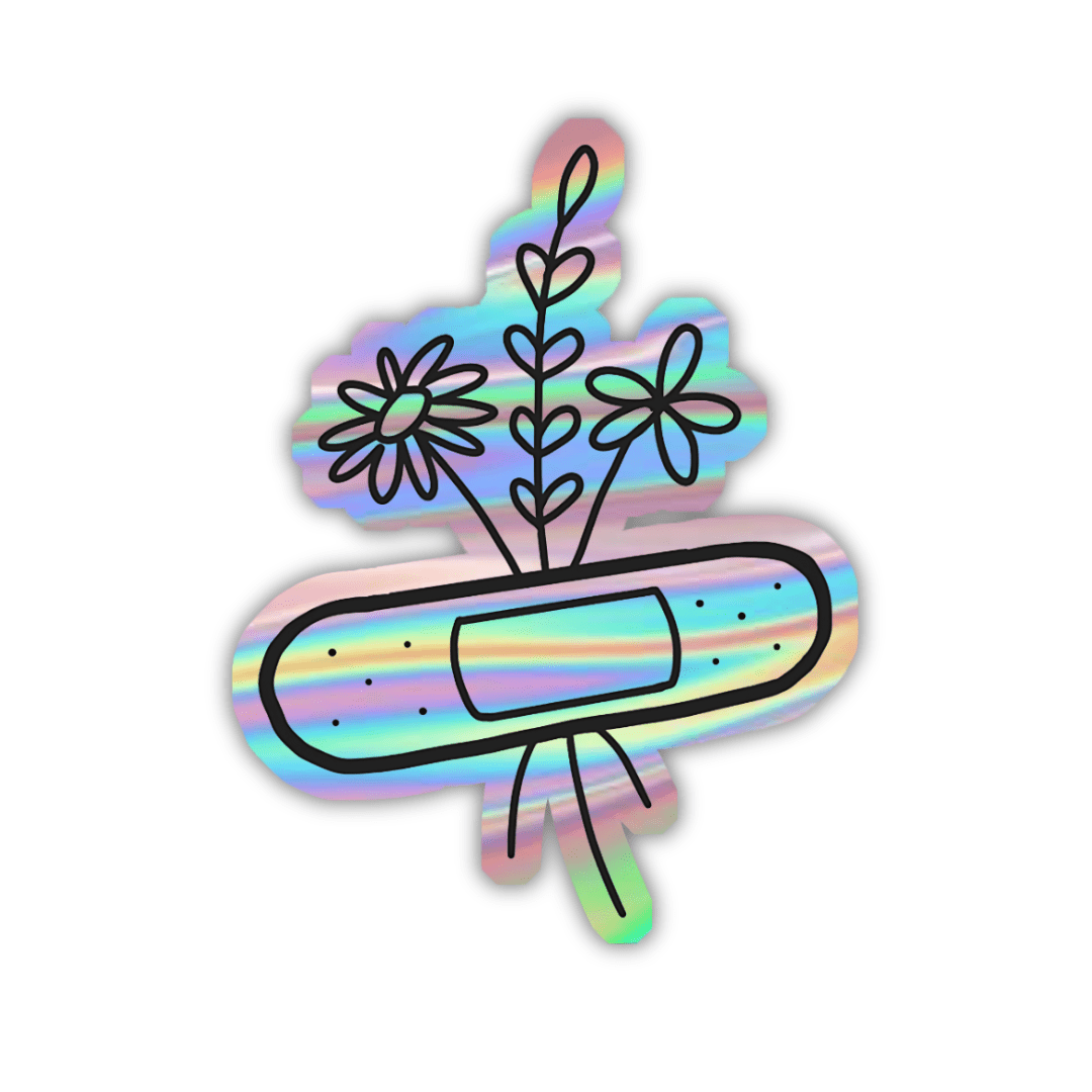 Band-Aid With Flower Holographic Sticker