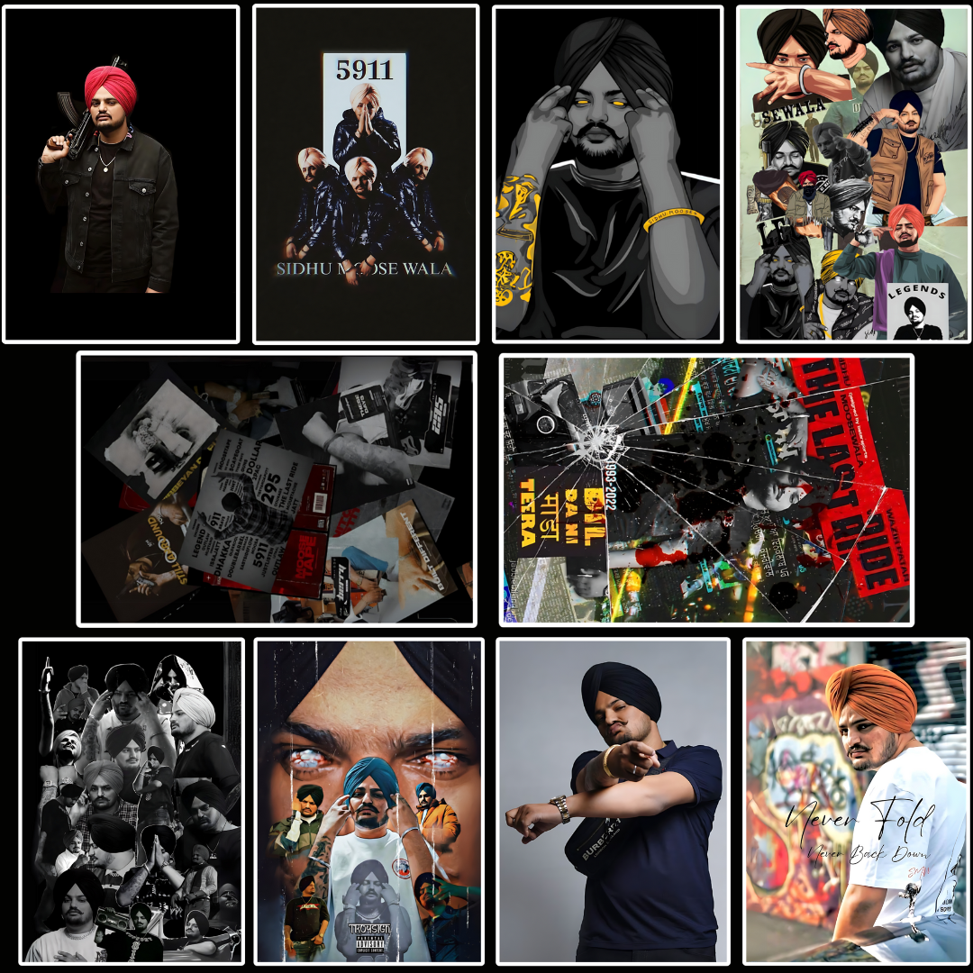 SIDHU MOOSEWALA Posters pack of 10