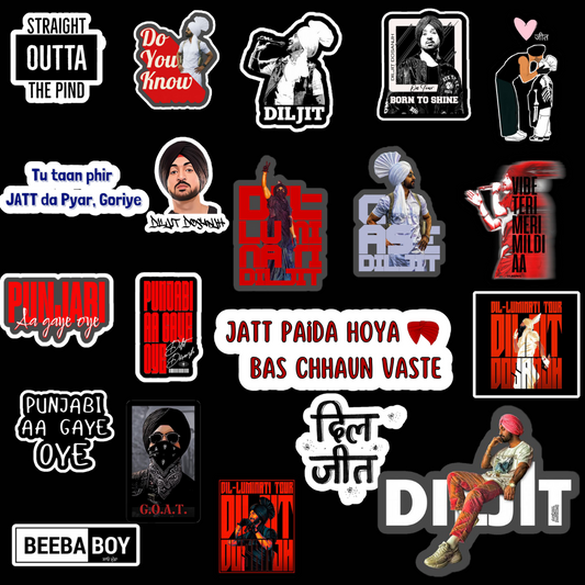 DILJIT DOSANJH STICKER PACK (20 STICKERS)