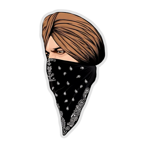 Sidhu Moosewala covered face Sticker