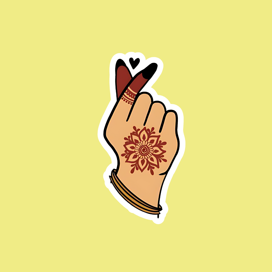 Wedding hand making heart v2 sticker